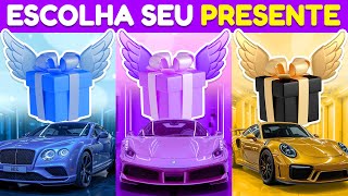 ESCOLHA SEU PRESENTE! 🎁 Azul, Roxo ou Dourado! ⭐ Você Tem Sorte? 🎮😱