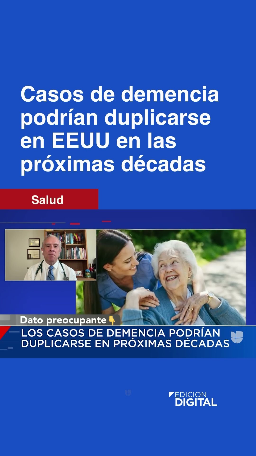 Los casos de demencia en EEUU podrían duplicarse en las próximas décadas