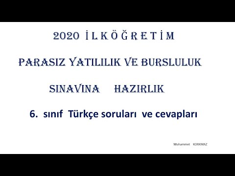 2020 6.SINIF BURSLULUK SINAVINA HAZIRLIK TÜRKÇE TESTİ