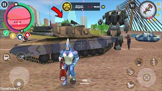 Rope Hero Vice Town (Giant Army Tank Throw on Police Car Robot by Gravity Gun) Gravity Gun Control