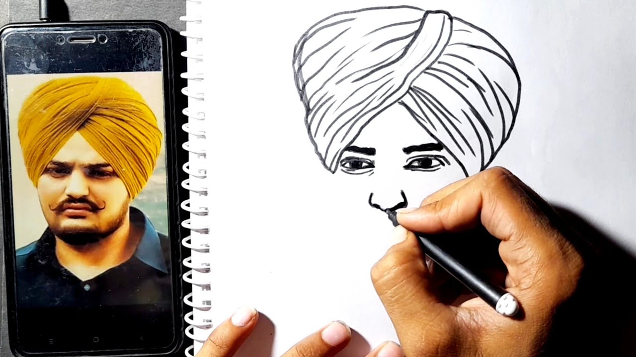 How to draw sidhu moose wala Sidhu Moose Wala Drawing Sidhu Moose Wala Drawing penil