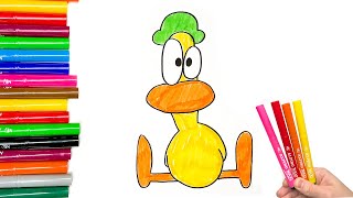 Drawing and Coloring Pato (duck) from Pocoyo! 🦆🎨 Fun for Kids