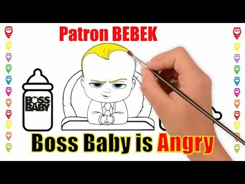 Boss Baby is Angry / Patron Bebek Kızgın Sütüm Nerede  boyama sayfası çocuklar için nasıl yapılır