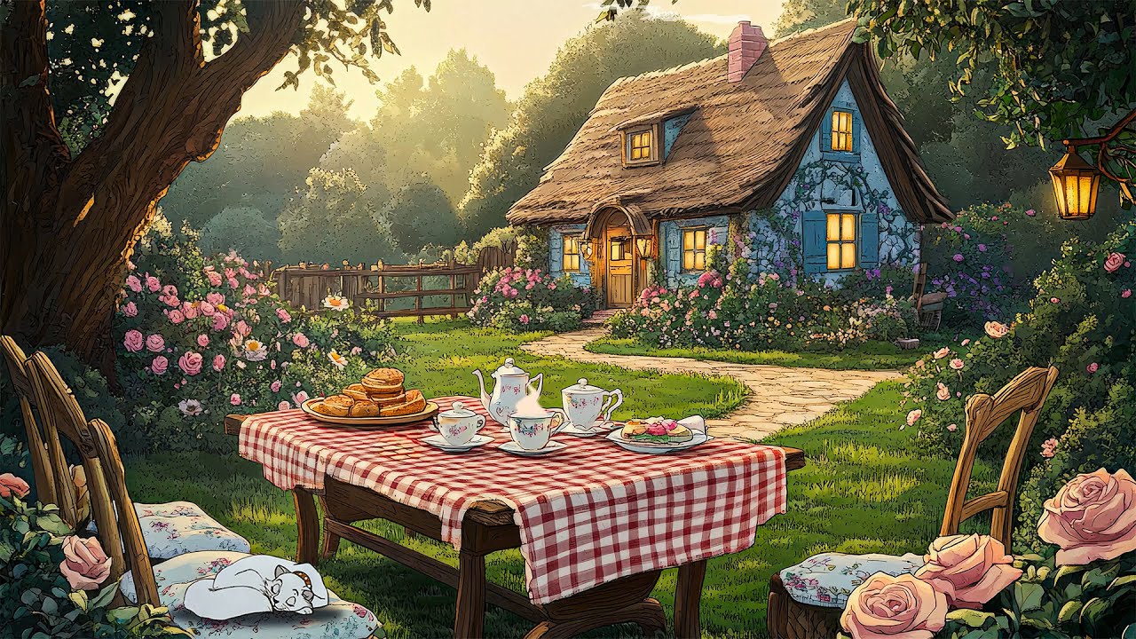 1940s Oldies Music Playing from Another Room on a Peaceful Morning at Grandma’s Countryside