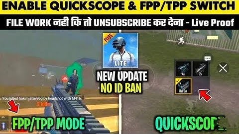 😍HOW TO ENABLE FPP/TPP mode & QUICK SCOPE IN PUBG MOBILE LITE | PUBG LITE ME FPP/TPP KESE KARE