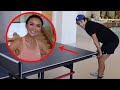 PLAYING A WORLD CHAMPION PING PONG PLAYER!!!