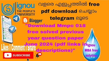 MMPC 018 free solved previous year question paper pdf links in description