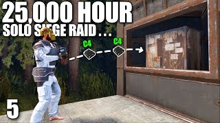 How a 25,000+ Hour Solo Veteran Online Siege Raids a Clan in Vanilla Rust...