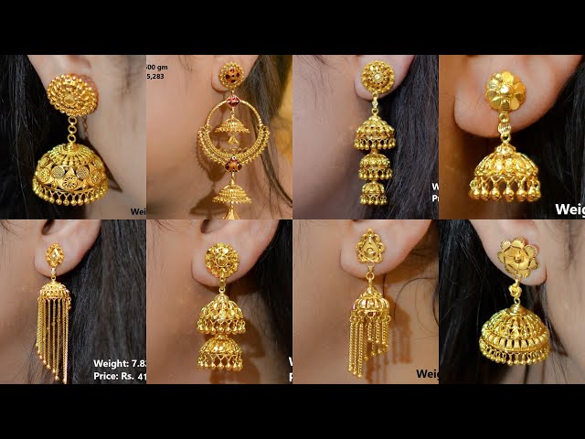 22k Gold Plated Gift Jhumka Earrings Indian 6'' Long Fashion SET Jagj193 |  eBay