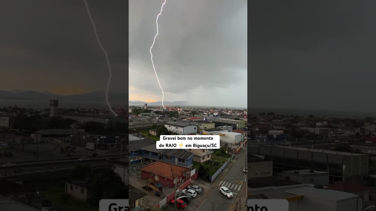 Raio ⚡️ caindo em Biguaçu/SC #raios #chuva #tempestade