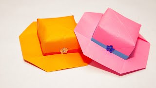 Очаровательная шляпка оригами | How to make Paper Hat for Girls  (Origami Hat) | Paper Crafts