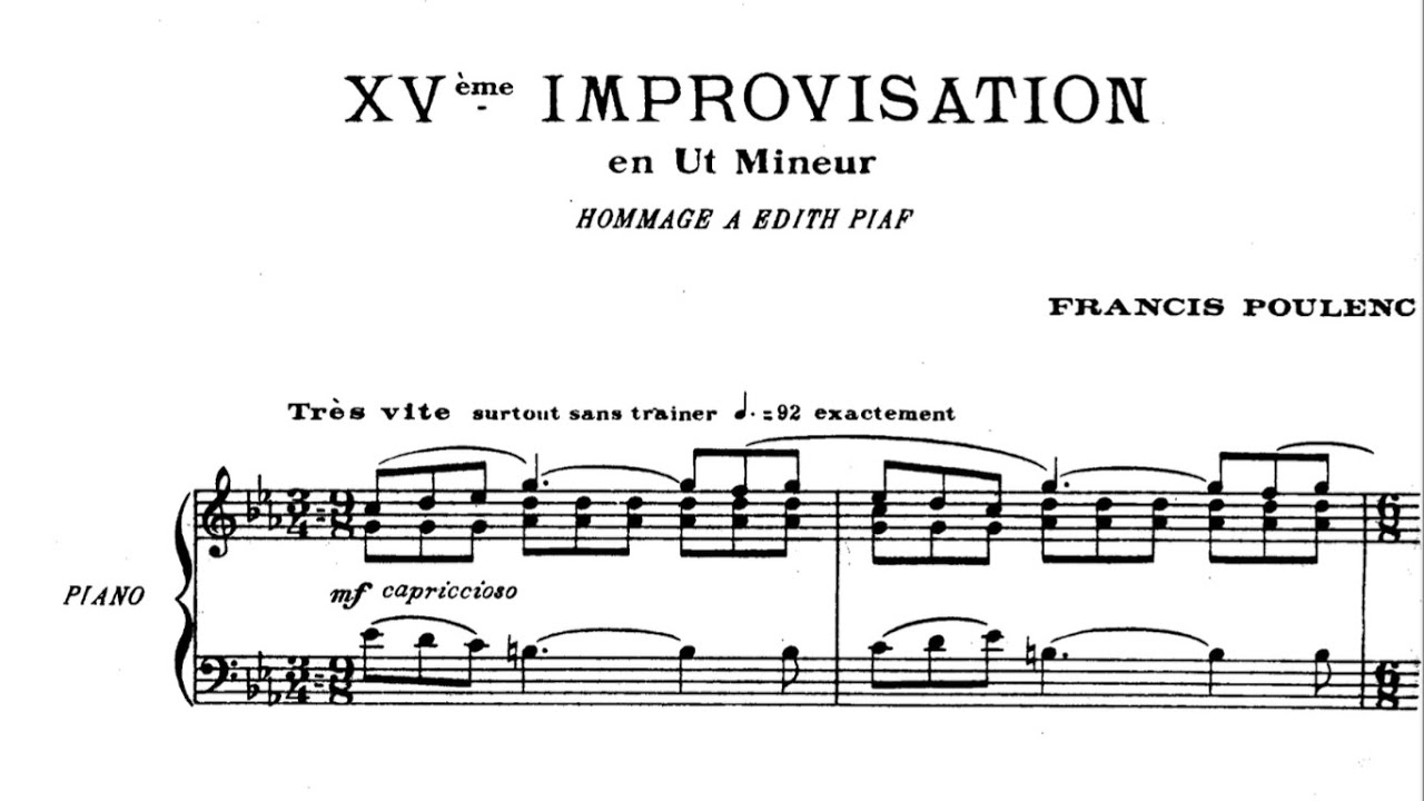 Francis Poulenc - Improvisation No. 15 [With score] - YouTube
