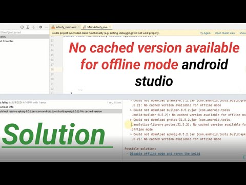 no cached version available for offline mode android studio - YouTube