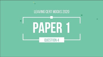 Leaving Cert Maths Higher - DEB 2020 Mocks Paper 1 Q4