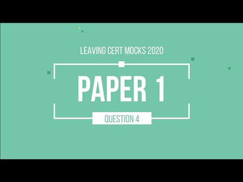 Leaving Cert Maths Higher - DEB 2020 Mocks Paper 1 Q4