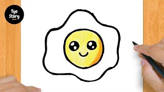 How To Draw A Cute Fried Egg - Easy Drawing Tutorial