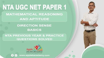 DIRECTION SENSE | MATHEMATICAL REASONING | NTA UGC NET PAPER 1 APPLE B ACADEMY | EXCELLENT TRICKS