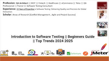 Introduction to Software Testing || Beginners Guide || Top Trends  2024 2025