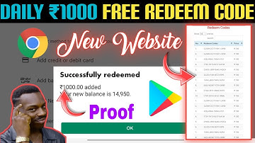 😱OMG: Daily ₹1000 Free Redeem Code || Today New Free Google Redeem Code || Free Redeem Code