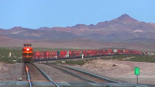 ENORMOUS 15,000 FT HIGH SPEED BNSF Intermodal Double Stack Freight Trains In The California Desert 2