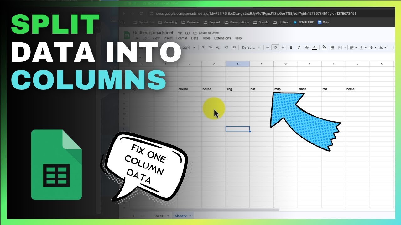 Fix Data in One Column – Split into Columns in Google Sheets - YouTube