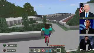 AI Presidents Explore a Minecraft School Map