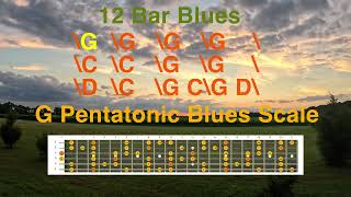 Play along! 12 Bar Blues Backing Track in G Pentatonic Blues Scale