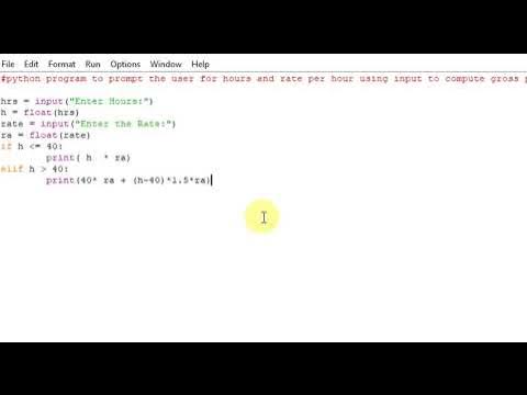 python program to prompt the user for hours and rate - YouTube