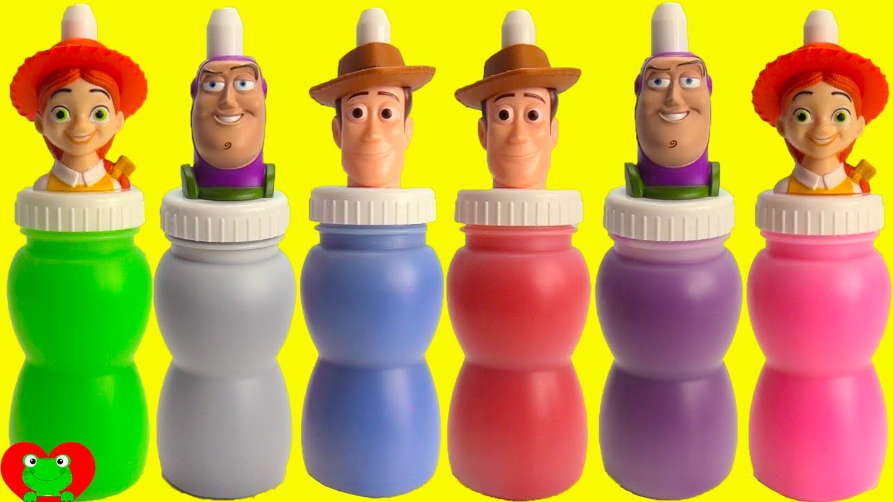 Genie Plays With Toy Story 4 Woody, Buzz Lightyear, And Jessie Slime  Surprises - Youtube