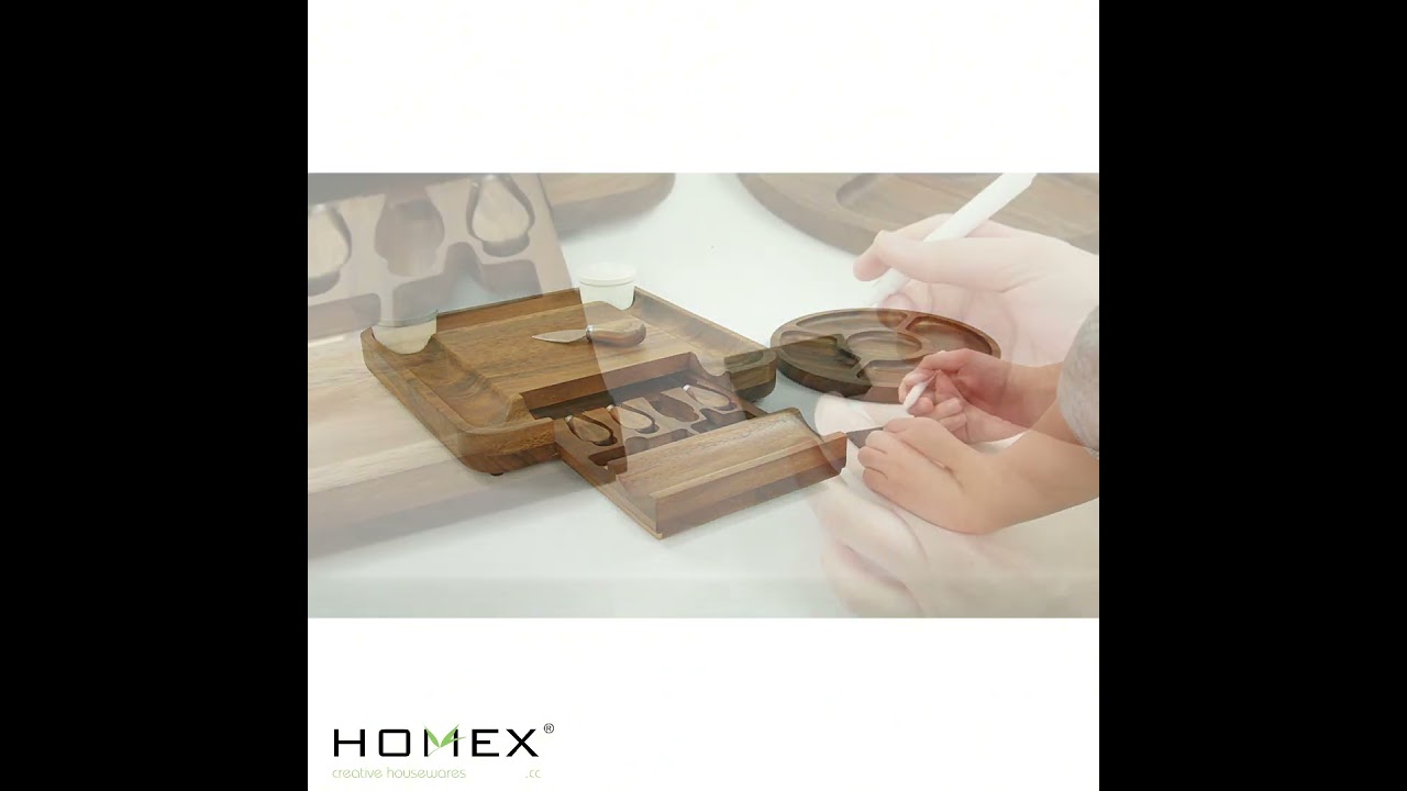 Walnut Wood Cheese Board Set Charcuterie Board Set with 4 Piece Knife Set 