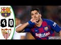 ملخص مباراة برشلونه و اشبيليه 4 0 عوده ميسي اهداف عالمية مباراه مجنونة جنون رؤوف خليف