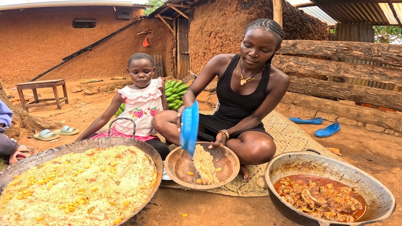 Quick Easy Beef Village Fried Rice Recipe Cooking Delicious lunch for My large Village Family