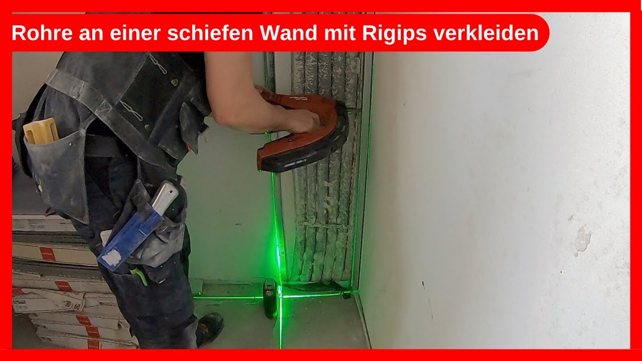 Rohre Leitungen An Einer Schiefen Wand Mit Rigips Selbst Verkleiden Trockenbau Drywall Diy Youtube