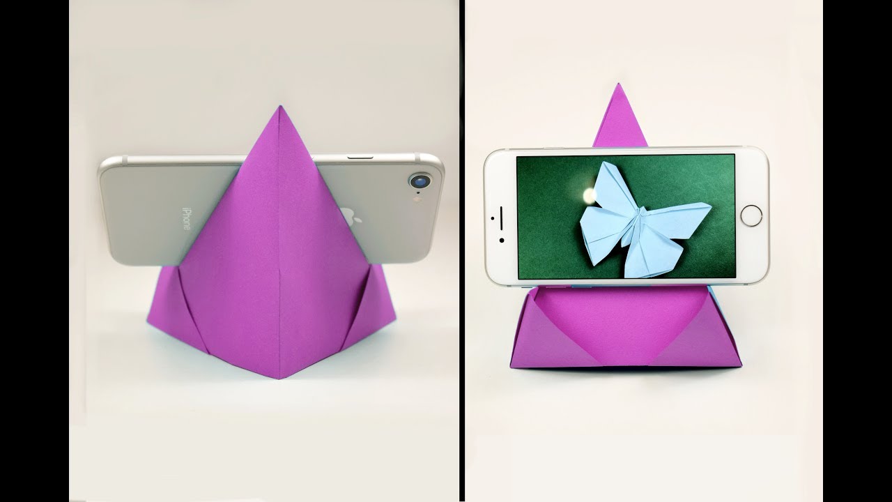 Origami Making Mobile Stand Paper Phone Stand Diy Paper Phone Stand