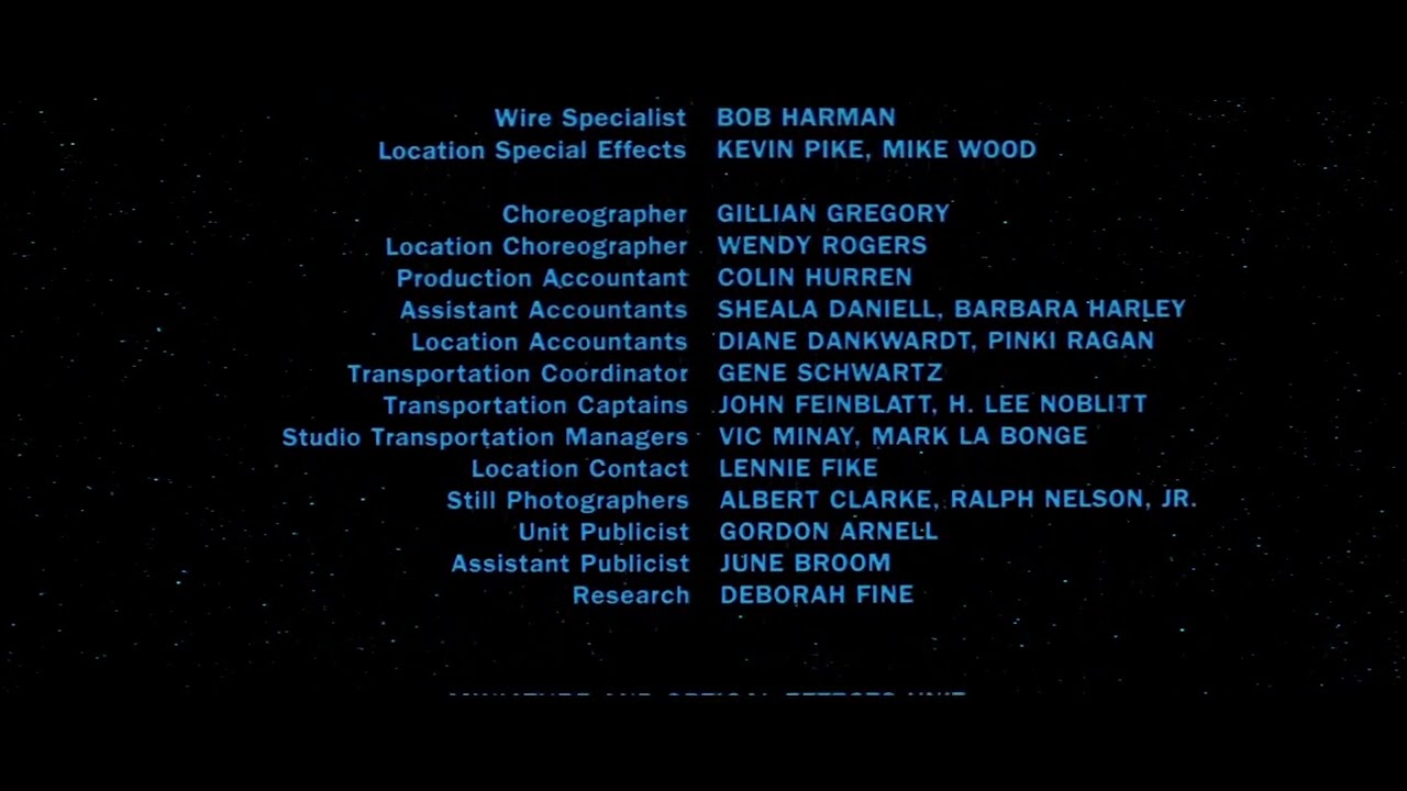 Star Wars: Return of the Jedi (1983) end credits