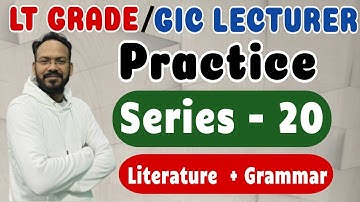 LT GRADE/GIC LECTURER | Literature + Grammar | English Series -20 | English Discovery By Bhupesh Sir