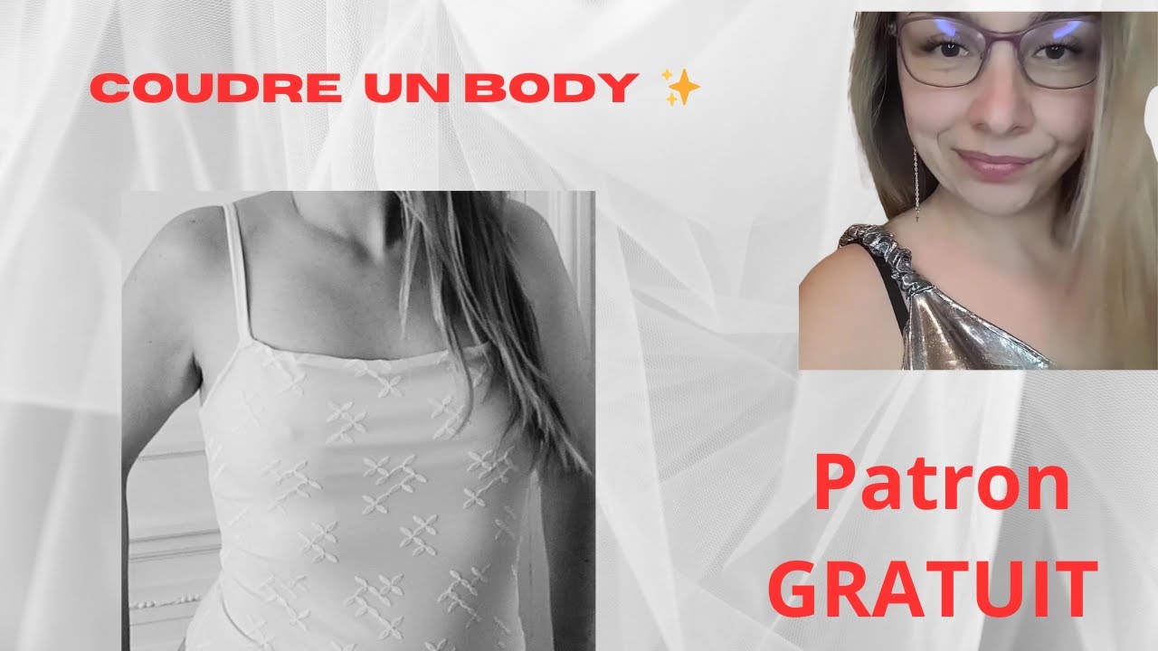 Coudre un body strings, tissu lycra dentelle + Patron Gratuit ✨️