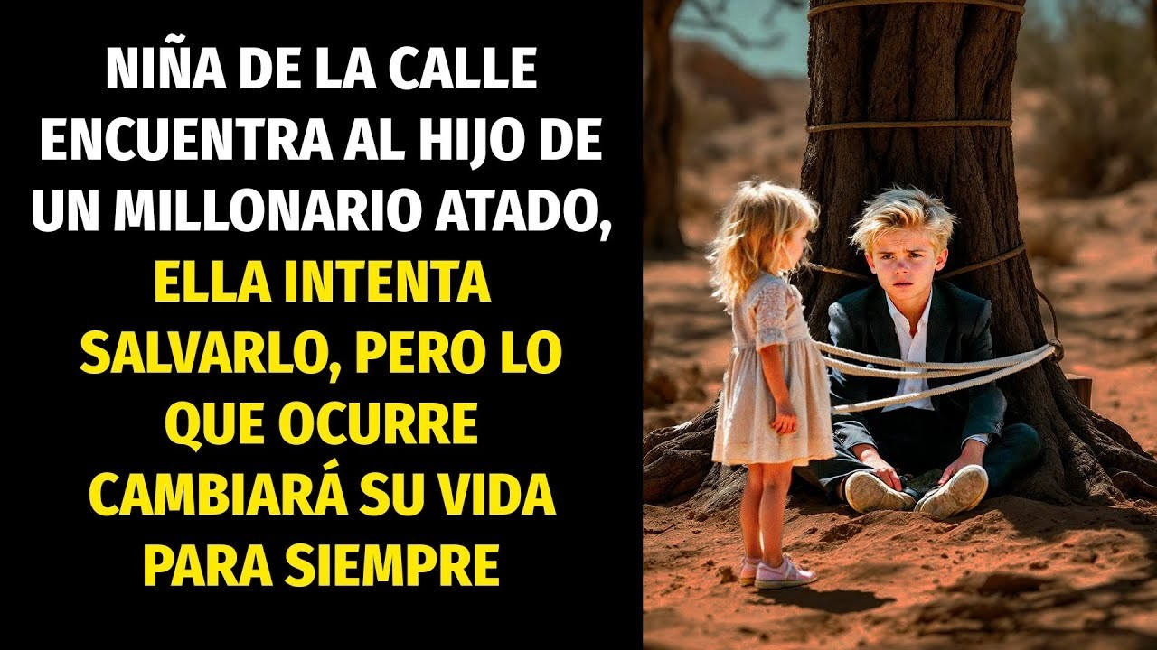 NIÑA DE LA CALLE VE AL HIJO DEL MILLONARIO ATADO, INTENTA AYUDARLO Y LO QUE SUCEDE CAMBIA SU VIDA..