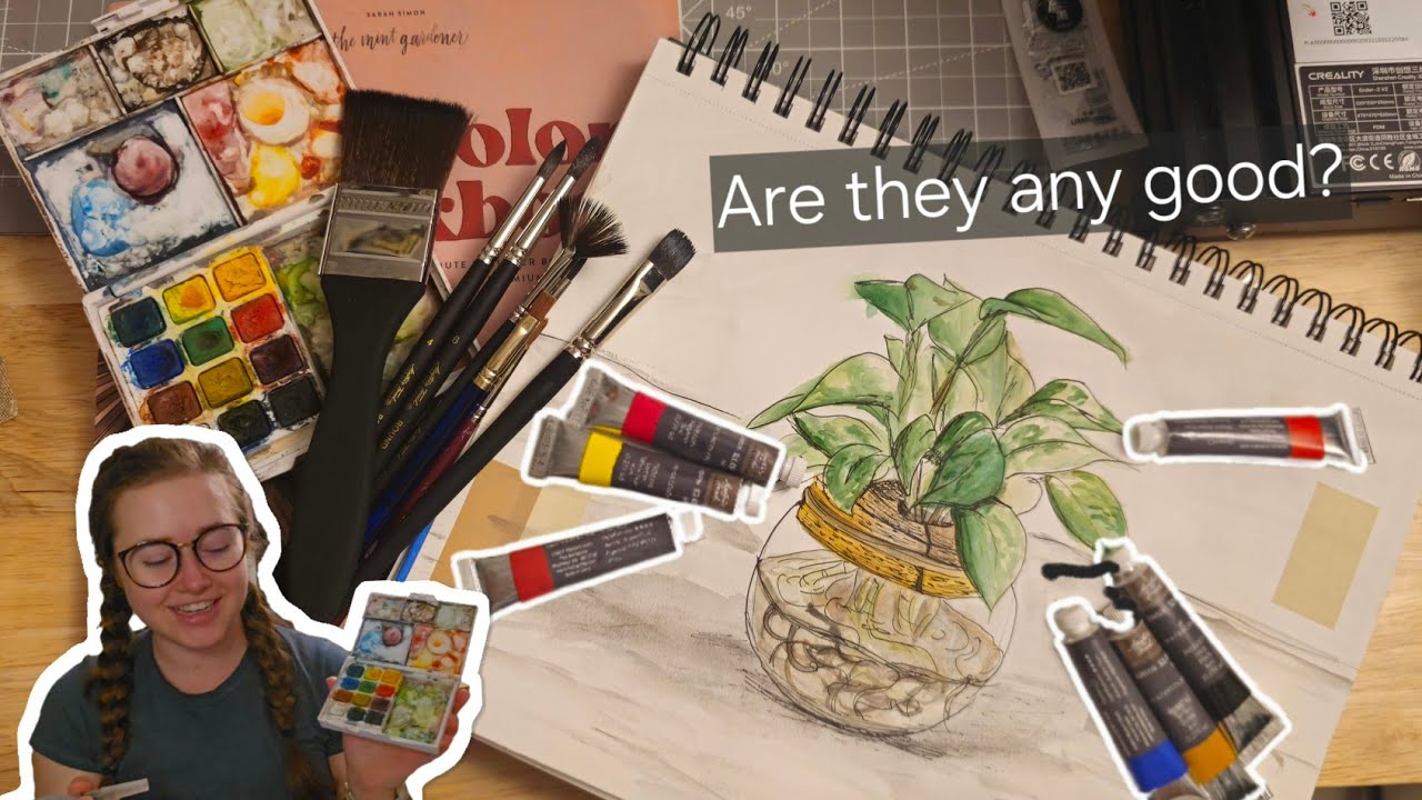 Trying watercolor tube paints for the first time - YouTube