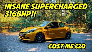 316BHP Supercharged Clio RS200 I WON For £20!!!!