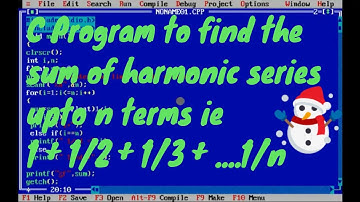 C Program to Find the Sum of Harmonic Series ie 1 + 1/2 + 1/3 + ....1/n