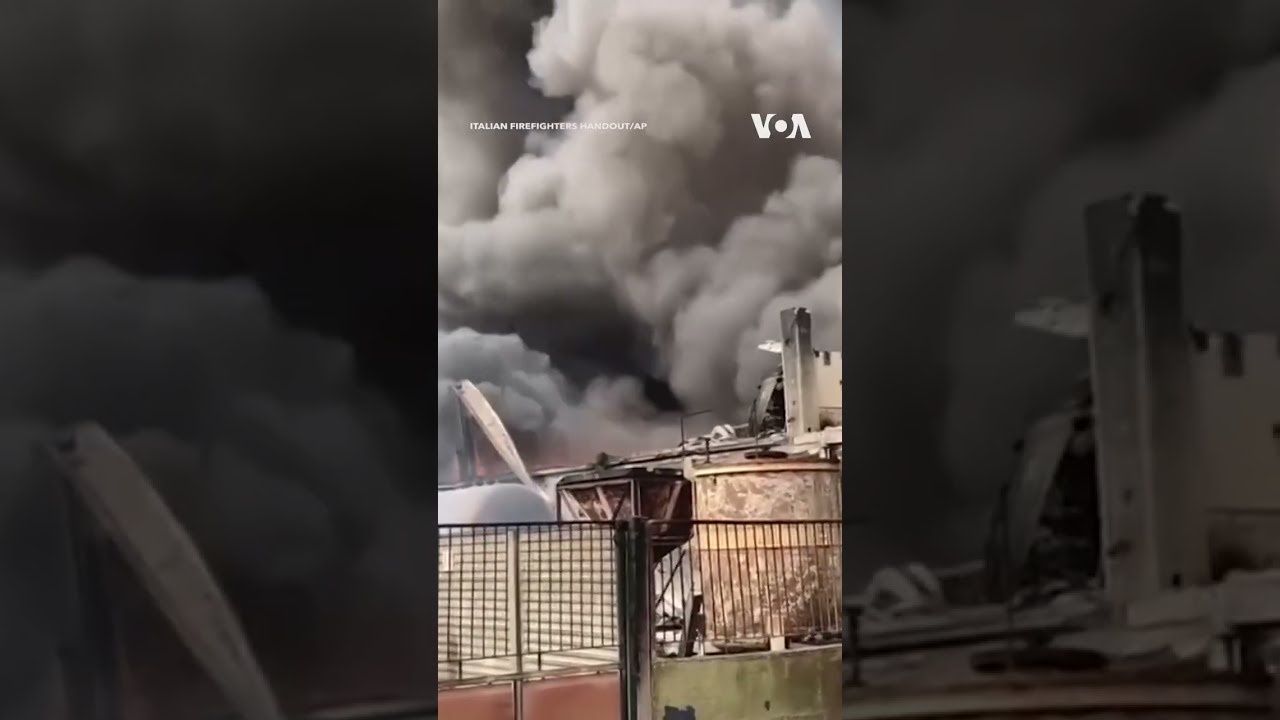 Fire Crews Fight Chemical Blaze On Milan Outskirts Shorts