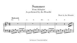 Summer - Joe Hisaishi - Sheet music transcription