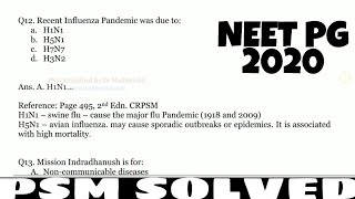 NEET- PG 2020 | PSM SOLVED PAPER | Exam Analysis | Memory based question with answer | Become Doctor