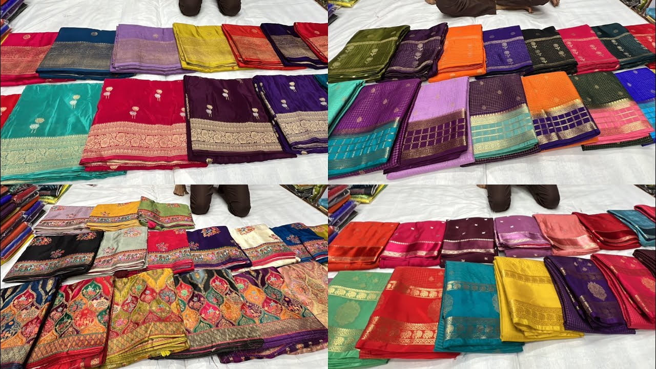 Chickpet Bangalore wholesale Boutique sarees||Single saree courier available