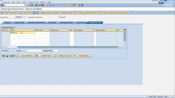 SAP SD Quick Ref - Contact Person Department
