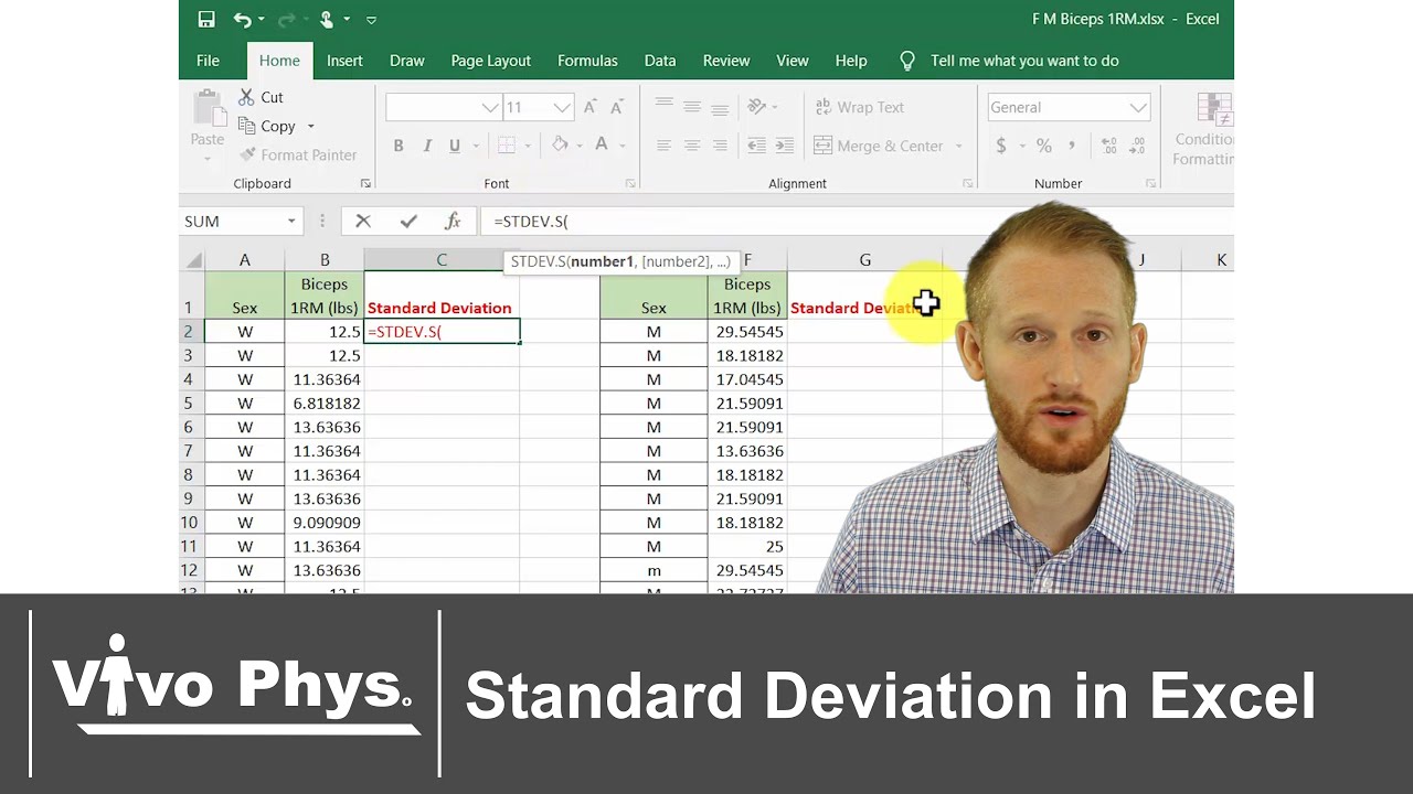 หา sd excel 2022 Standard Deviation in Excel