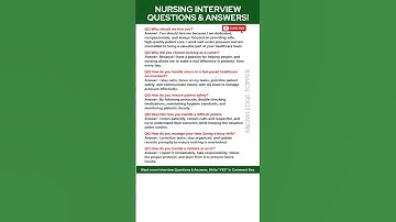 Nursing Interview Questions and Answers