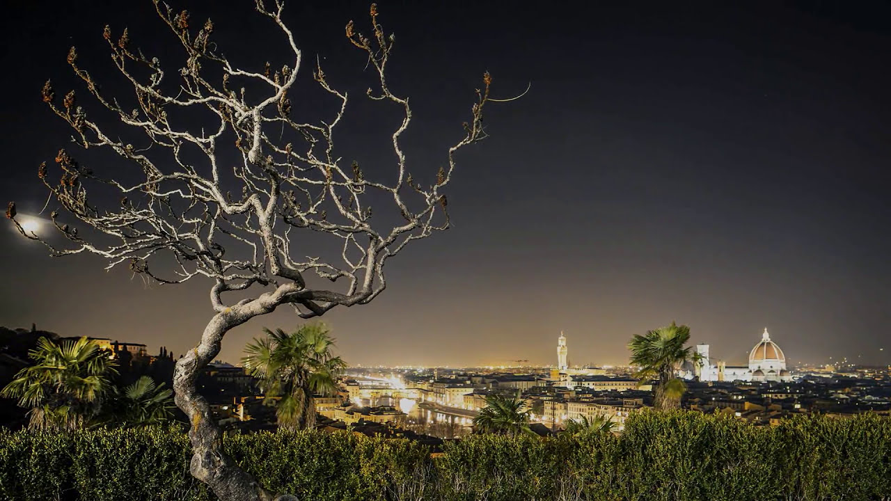 fotografía nocturna de la ciudad de Florencia tomada desde el Hotel Luciani