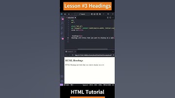 HTML Tutorial - Lesson 3: HTML Headings #shorts #html #html5tutorial #html5